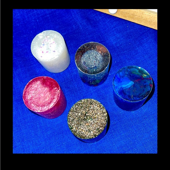 Set of 5 Shot Glasses Colorful Epoxy Resin Colors Handmade. - Picture 3 of 4